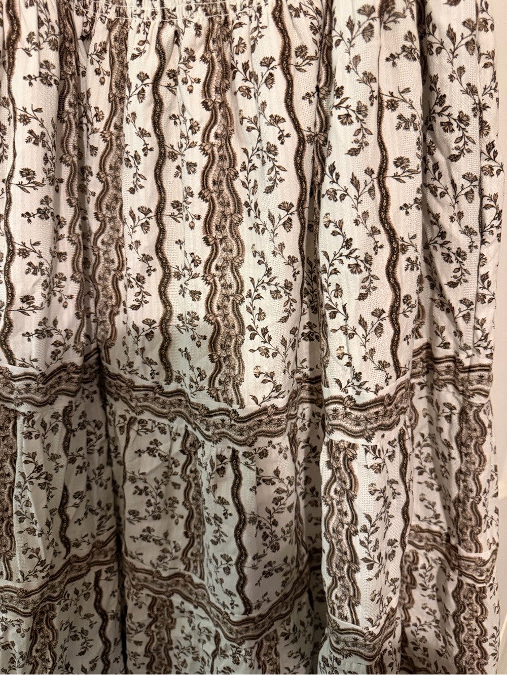 Hill House White and Brown Floral Midi Dress - Picture 2 of 3